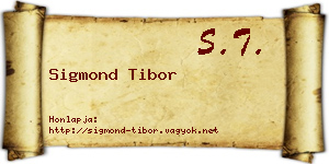 Sigmond Tibor névjegykártya
