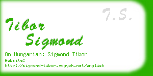 tibor sigmond business card